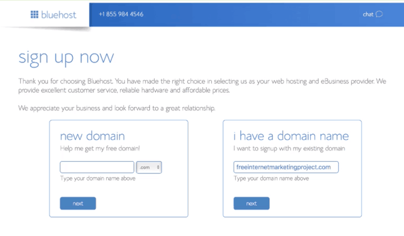 Bluehost Sign Up