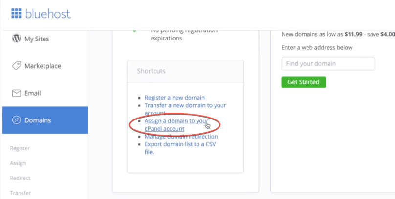 Bluehost WordPress Tutorial: Bluehost Domains