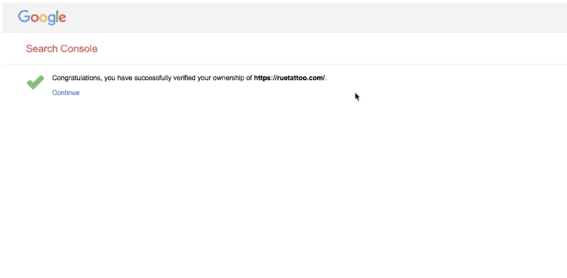 Google Search Console Confirmation