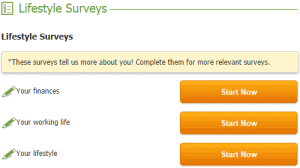 MySurvey's lifestyle surveys
