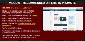 Video 6 recommended offers to promote