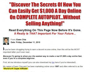 1000 dollars a day on autopilot without selling anything