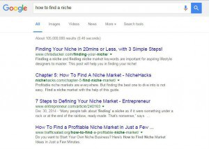how to find a niche google