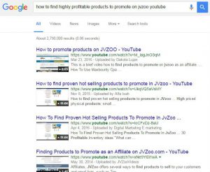 How to find products to promote on jvzoo google