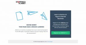 Stopping Scams 404 Error Page