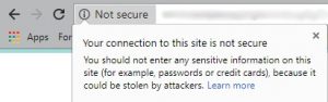 Google Chrome Not Secure Warning On HTTP site