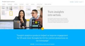 Google Analytics homepage