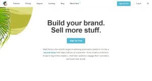 MailChimp homepage