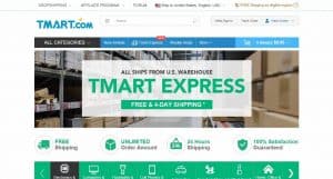 Tmart Express homepage