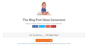 Screenshot of Build Your Own Blog's Blog Post Ideas Generator