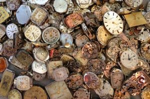 collection of antique watch faces