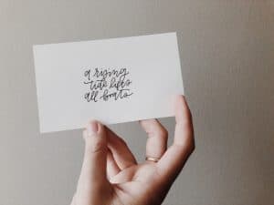 quote on card