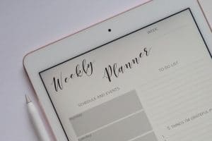 weekly planner created in iPad Pro