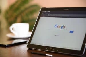google search displayed on laptop