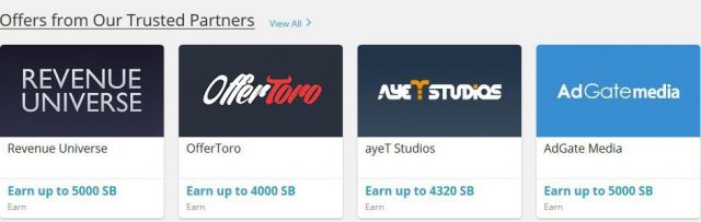 swagbucks offers from their trusted partners