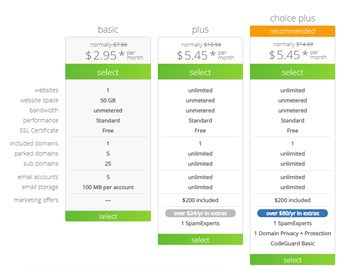 bluehost pricing page